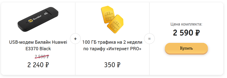 4G модем Huawei от Билайн